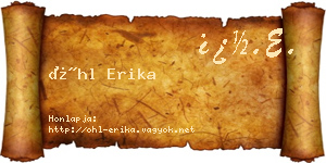 Öhl Erika névjegykártya