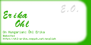 erika ohl business card